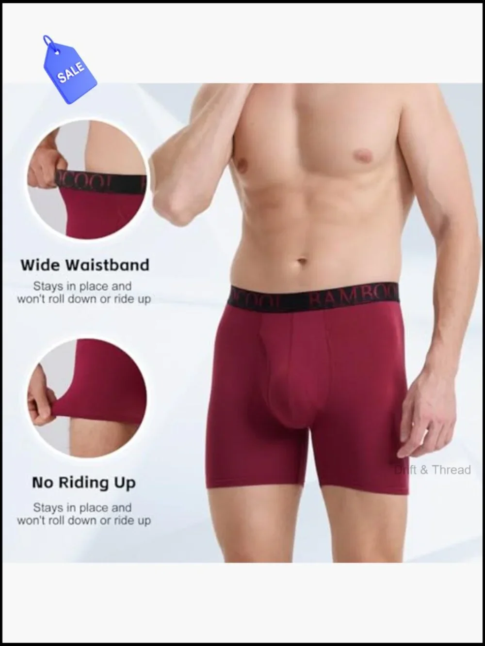 Men's Ultra Soft Bamboo Boxer Briefs 7-Pack No Ride Up Breathable